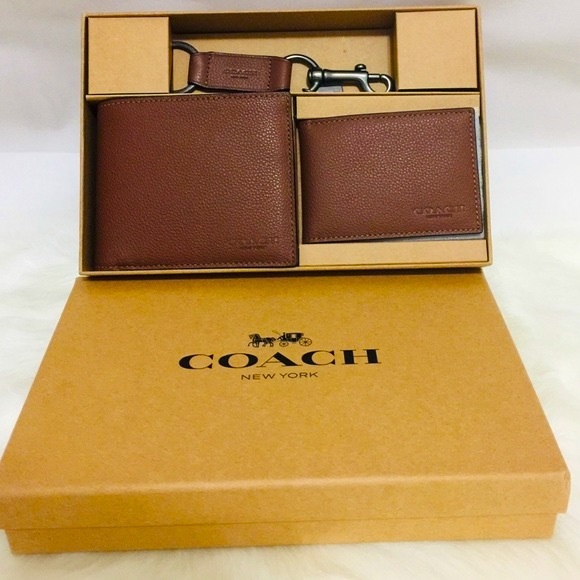 NWT Coach Men’s Brown Wallet Gift set - Picture 7 of 7